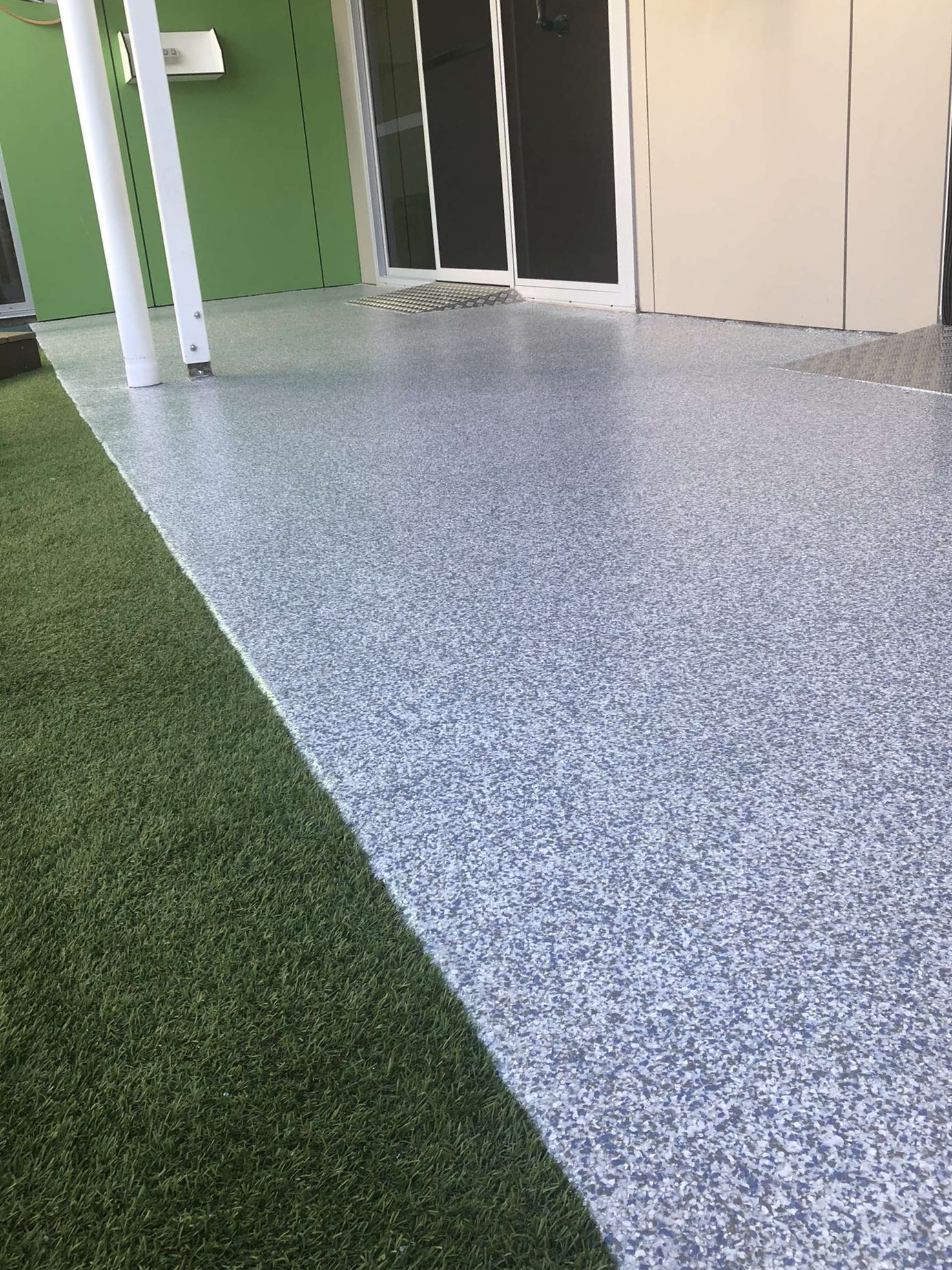 flake walkway blueish